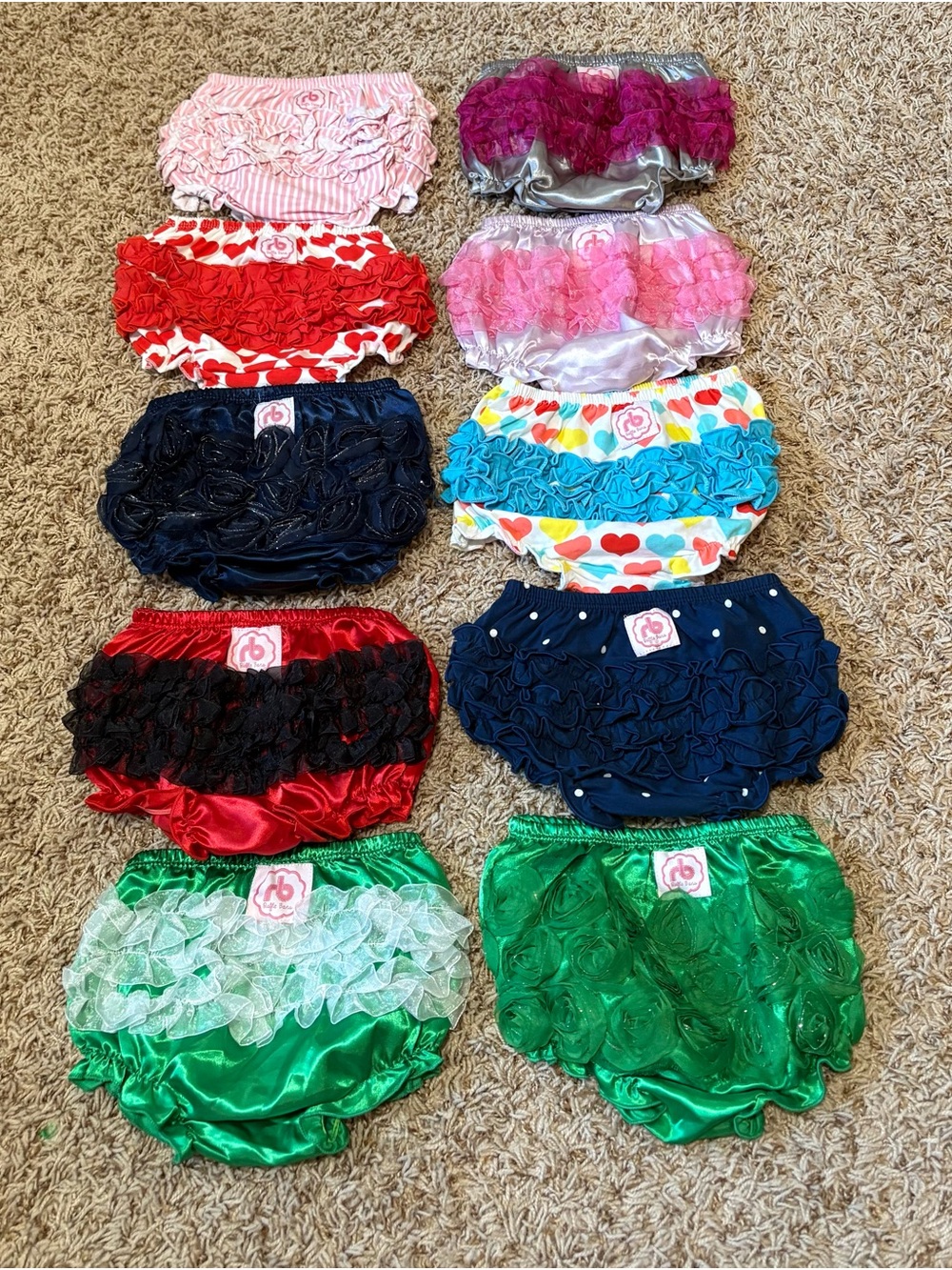 Ruffle Buns Ruffle Bloomers Assorted Colorful Ruffled Diaper Covers One Size